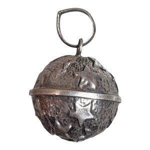 Vintage Sterling Silver Star Moon Round Ball Sphere Pendant Rattle 1" Celestial